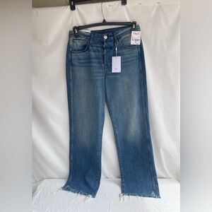 3X1 NYC Austin Blue high rise crop straight leg jeans 28 Made In USA New